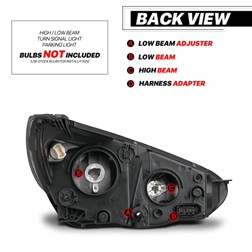 M-Auto Left& Right Headlights Assembly Factory Style Compatible With Halogen Model 2015 2016 2017 Ford Focus 4 Door, Chrome Housing Clear Corner Headlamps W/Singal Lights #TOP2