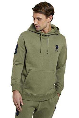 U.S. Polo Assn. Men's Player 3 Hoodie Basic Sport Hooded Sweatshirt (Deep Lichen Green, L)