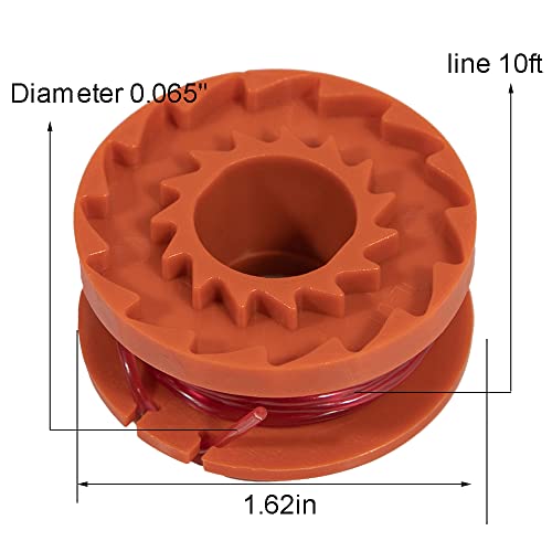 BENTFL 20Pcs Weeder Spool, 10ft Grass Trimmer Spools Lines Replacement & 2 Spool Cap Cover, Edger String Spool Line for Worx String Trimmer