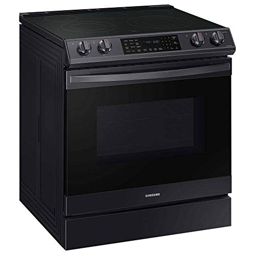 Samsung 6.3 Cu Ft Smart Front Control Slide-In Electric Range Kitchen Stove W/ Air Fry, Convention+, Wi-Fi, Large Oven Capacity, Ne63T8511Sg/Aa, Fingerprint Resistant Stainless Steel, Black #TOP2