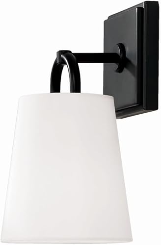 Capital Lighting 649411AD Brody - Aplique de pared de tela blanca de transición, 1 luz de 100 vatios, 11 pulgadas de alto x 7 pulgadas de ancho,