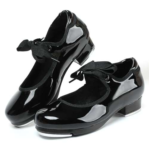 Tap Shoes for Girls Boys, Unisex Kids Tap Dance Shoes for Toddler, Lace-up Mary Jane Tap Shoes4