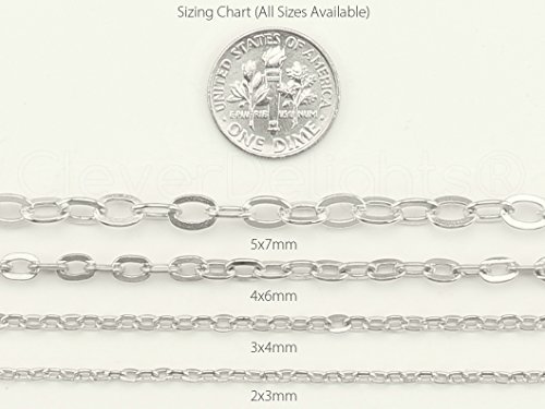 CleverDelights 5x7mm Cable Chain Necklaces - Mix Pack - 10 Pack - 24 Inch Length