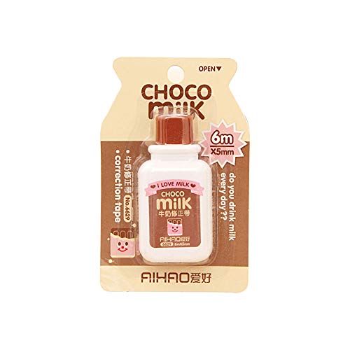 Mini Milk Bottle Mixed Color Correction Fluid Creative Office Correction Tape (Brown)