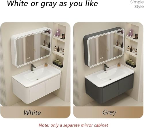Botiquín de aluminio y espejo de tocador con luces para baños exclusivos 8