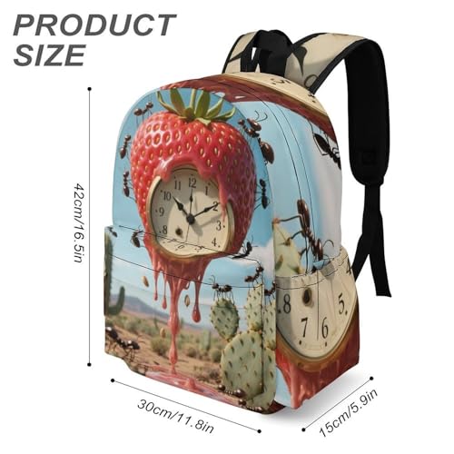 Strawberry Lightweight cartoon backpack, funny and cute laptop casual travel backpack3