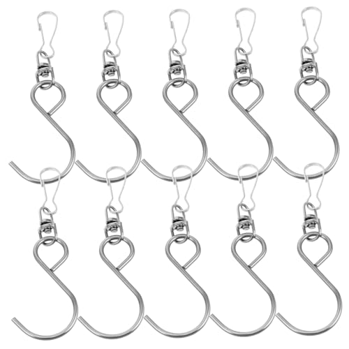 MUSISALY Metal Wind Chime Hanger Rotating Ornament Hanger S-Shaped Design Stainless Steel Hooks