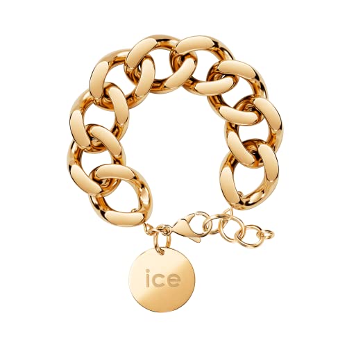 ICE - Jewellery - Chain Bracelet - Gold - Bracelet mailles XL doré pour femmes fermé d'une médaille dorée (021191)