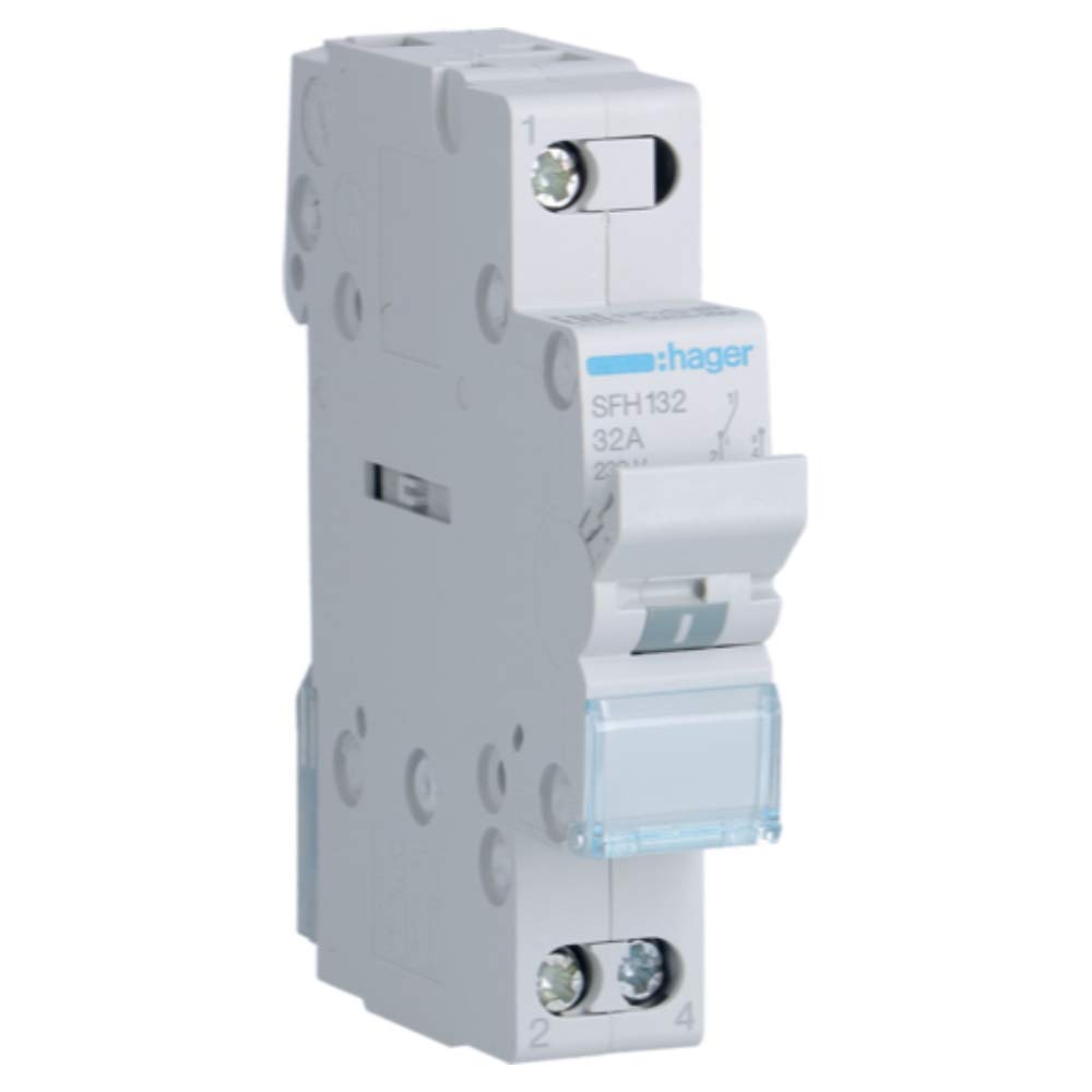 Commutateur modulaire 1P 32A avec commun en haut I-II pour tableau électrique