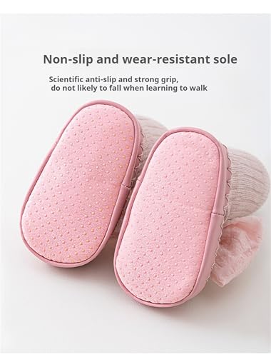 Baby Booties Sock Shoes Baby Girls Toddler slippers Girls Soft Boots Infant Non-Slip Crib Shoes Kids House Boots 2 Pairs2