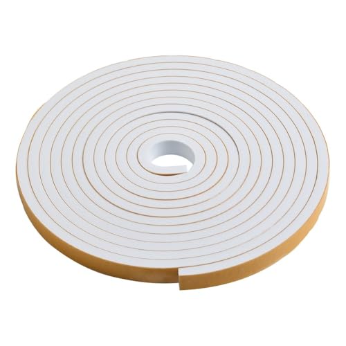 Tira de sellado de espuma de 2/4/5 m con cinta adhesiva para puerta y ventana, resistente al viento, impermeable, a prueba de polvo y ruido (12 mm x 12 mm x 2 m)