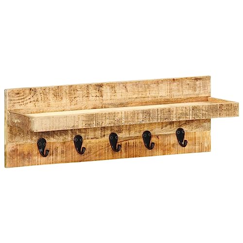 Porte manteau mural 60 cm en bois de manguier brut pour une entrée élégante - 2