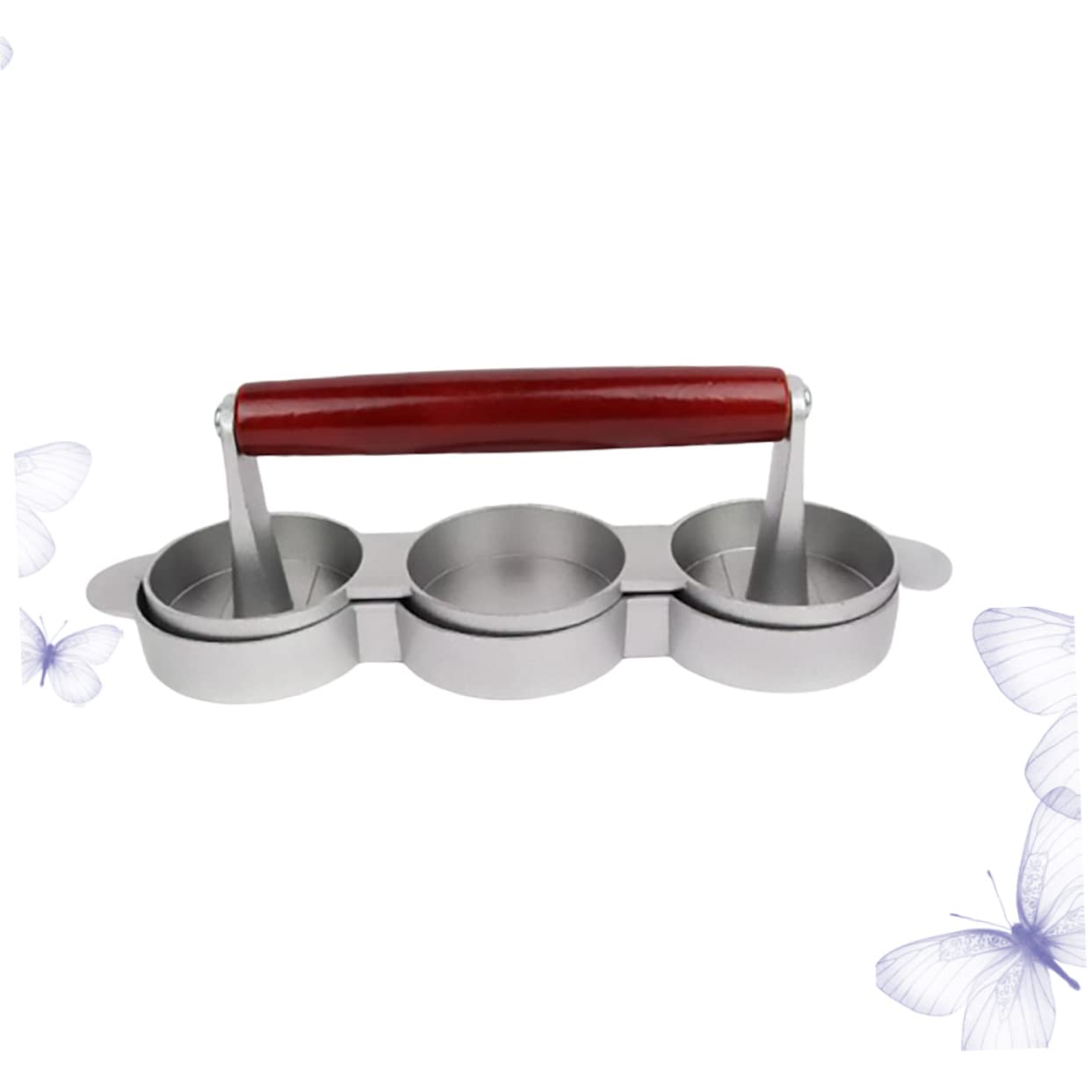 Yardwe Sausage Moulds Sausage Patty Press Beef Burger Press Bamboo Mold Burger Maker Aluminum Alloy Maker Tool Hamburger Meat Pie Round Forming Machine Burger Press