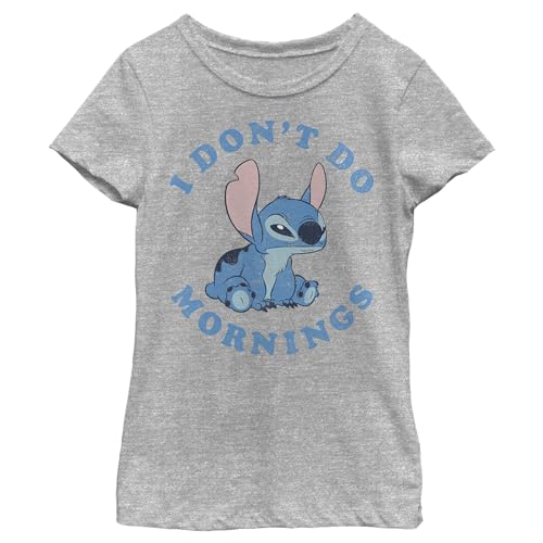 Disney Lilo & Stitch Stitch Mornings Girl's Heather Crew Tee