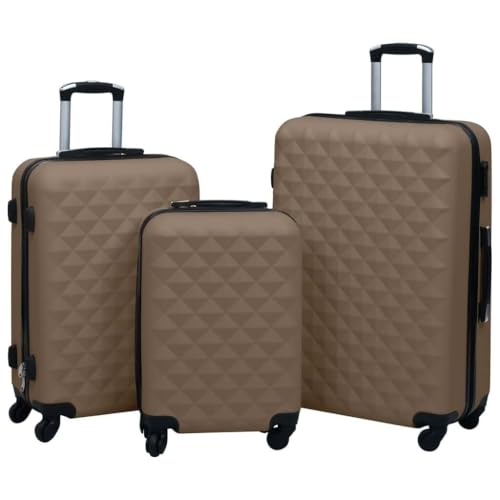 Durable Lightweight ABS Hardcase Trolley Set - 3-Piece Stylish Luggage for All Travel Needs, Brown
