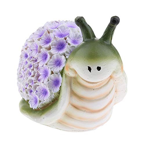 Baoblaze Resina Mão Trabalhada Metal Caracol Solar Luz Ornamento Decorativo Animais De Jardim