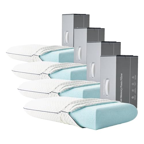 Image of WEEKENDER Gel Memory Foam Pillow - King Size - Medium Firm Feel - Neck and Shoulder Support - Side & Back Sleepers - Home, Hotel, & Hospital Essentials - CertiPur Certified (Pack of 4)