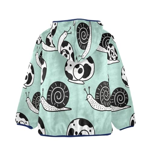 Cute Cow Snail Pattern Toddler Fleece Jacket Girl Boys Hooded Fleece Jacket Coat Warm Outwear Zip-up 3-10T2