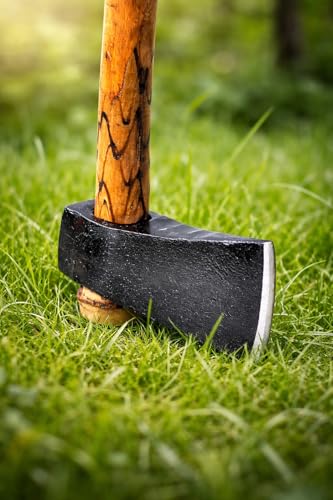 Image of Idol Heavy Duty 2 KG Axe with Bamboo Handle | Kulhadi for Tree Cutting, Gardening & Agricultural Use | Tempered Iron Blade | Durable Wooden Handle Axe