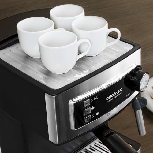 Miniatura 4 de Cecotec Cafetera Express Manual Power Espresso 20. 850 W, Presión 20 Bares, Depósito De 1,6l, Brazo Doble Salida, Vaporizador, Superficie Calientatazas, Acabados En Acero Inoxidable
