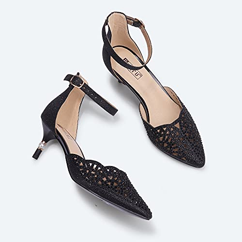 IDIFU Women's IN2 Candice Wedding Rhinestones Sequins Low Kitten Heels Pumps Dress Evening Shoes for Women Bridal Bride4