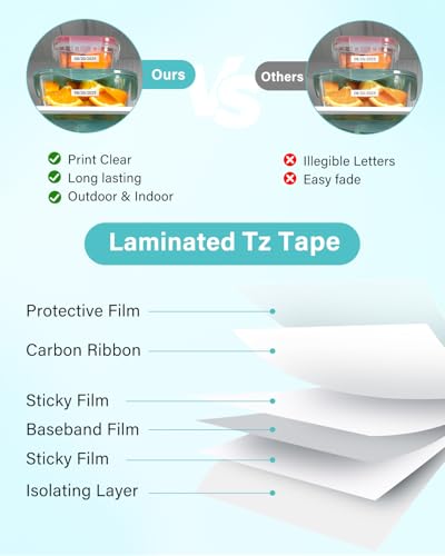 Image of Label Maker Tape Compatible with Brother P-Touch Label Tape TZe-231 12mm 0.47 Laminated White TZ TZe TZe231 Black on White for PT-D220 D210 H110 D200 D400 1280 D610BT Refills 1 /2 inch x 8m, 6-Pack