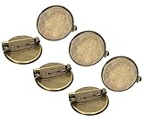 ONLYKXY 50pcs Bronze Brooch Clasps Pin Disk Base Disc Blank Flat Trays for DIY Jewelry Craft Making Accessories (2.5CM) on10097-98