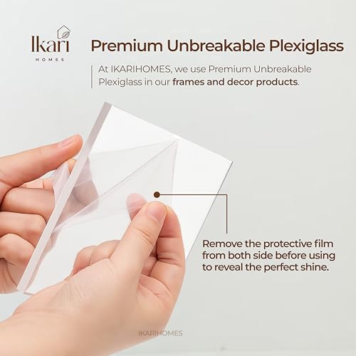 Image of Ikari Homes Solid Wood Photo Frame with Natural Burn Finish | Premium Unbreakable Plexiglass Picture Frame for Tabletop & Wall Hanging Display | Heavy Sturdy Frame with Artisan Craftsmanship