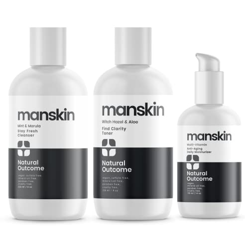 natural outcome Kit de Cuidados com A Pele Masculino | Kit de Cuidados Faciais Masculino para Cuidad