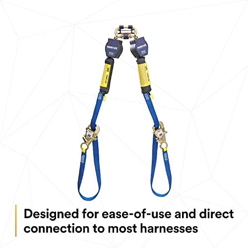 Image of 3M DBI-SALA Nano-Lok 3101374 Tie Back Self Retracting Lifeline, 9', 3 /4 inch Dynema Polyester Web, Tie-Back Hook, Quick Connector For Harness Mounting, Blue