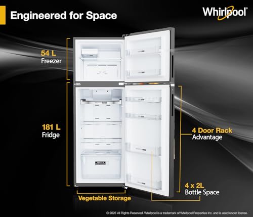 Image of Whirlpool 235 L 3 Star Convertible Frost Free inverter Double Door Refrigerator (IF INV 278 RADIANT STEEL(3S) CONV-TL)