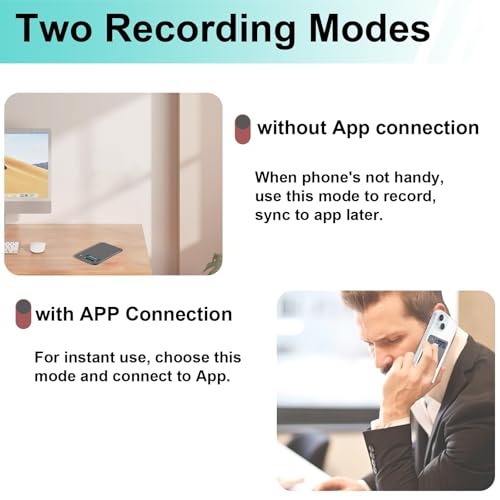 Image of AI Voice Recorder, Transcribe & Summarize by ChatGPT, Digital Recorder Device with Playback for Lectures, Meetings, Calls, Support 107 Languages, 64GB Memory, APP Control