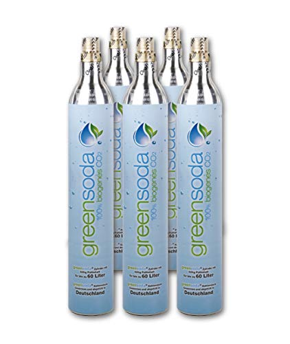 greensoda | Universal Bio Soda-Zylinder | 425 g Kohlensäure | CO2 Zylinder für SodaStream (5er Pack) Cover