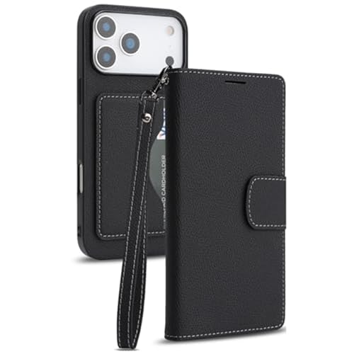 Coque iPhone 17 Pro Max anti-chute et anti-piratage RFID avec dragonne