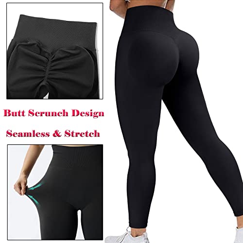 Jgs1996 Women Scrunch Butt Lifting Seamless Leggings Booty High Waisted Workout Yoga Pants #TOP3