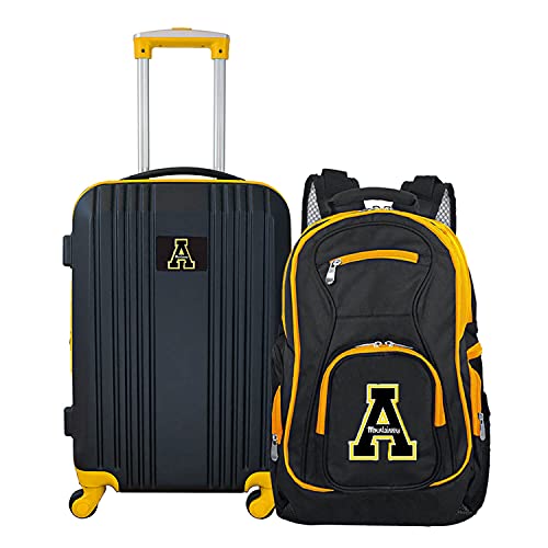 Denco Appalachian State University Mountaineers 2-Piece Luggage Set, Includes 21-inch Two-Tone Hardcase Spinner and 19