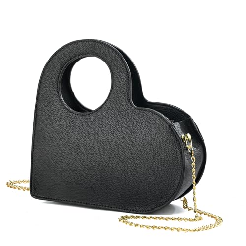 KURGOOL Heart Purse Clutch Purses and Handbags Small Crossbody Bag with Golden Chain Birthday Gifts for Women Mom Sister