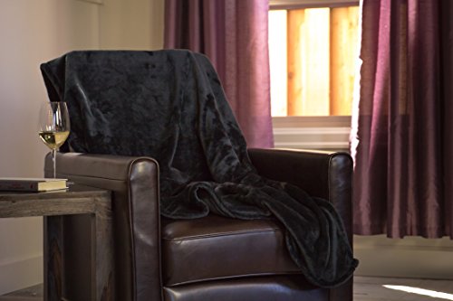 Higher Comfort Luxuriously Soft Throw Blankets - Oversized Black Blanket - 60