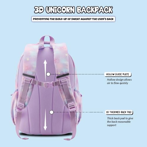 Image of Elios Rainbow Series 17-Inch School Backpack for Boys and Girls | Ages 6-10 Y | Multi-Compartment, Lightweight & Water-Resistant Bag, 2-6 Grade Ideal for School & Travel Use (Blue)