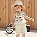 Baby Girl Summer Clothes Set Crochet Camisole Linen Shorts 2Pieces Toddler Little Girls Outfits with Pockets (Apricot, 18-24 Months)