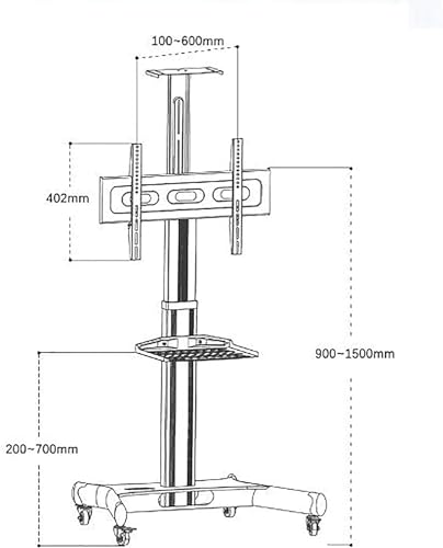 Soporte móvil para TV con ruedas y estante ajustable miniatura 7