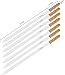 Goutime Kabob Skewers 23 Inch Long,1 Inch Wide Stainless Steel Grilling BBQ Skewer with Wood Handle for Making Koubideh Persian Brazilian Chicken Shrimp Kebab,Set of 7 with Bag