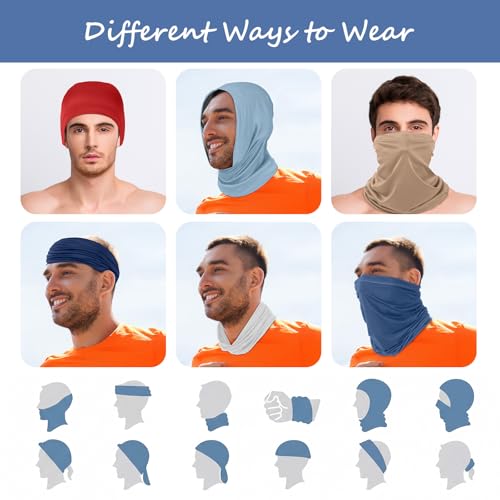 Image of Geyoga 6 /9 Pcs Summer UV Protection Cooling Neck Gaiter Scarf Face Clothing Neck Gaiter Mask Sunscreen Breathable Bandana