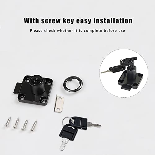 GZGXKJ 2 Pack Cupboard Office Drawer Cam Lock Filing Cabinet Lock with 2 Keys Square Base Screw Fixed Furniture Security Lock for Furniture Door Household Mailbox Glass Showcase (Master Key Lock) - Image 4