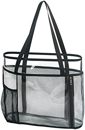 Mesh Beach Tote Bag for women & men, Clear Tote Bags for Beach,Gym, Picnic, Shopping or Travel… 4 Mesh Beach Tote Bag for women & men, Clear Tote Bags for Beach,Gym, Picnic, Shopping or Travel…