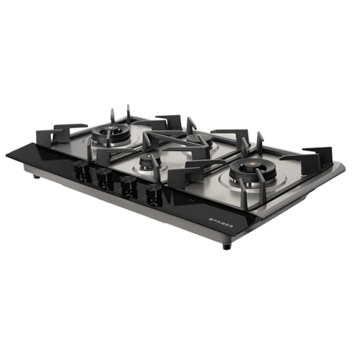 Image of Faber 4 Burner 90Cm PNG Hybrid HOB|Auto Ignition|Flame Failure Device|2 5Kw Brass Burner|Free Installation|2yr comprehensive warranty,10yr on Glass,5yr on Valve&Burner|HOB INSPIRIA904 BR AI FFD GS PNG