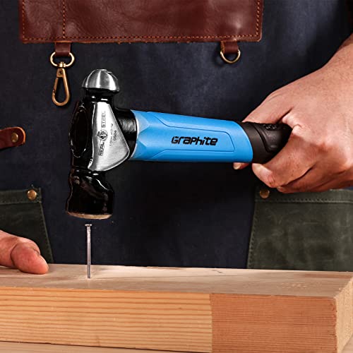 Real Steel 0506 Ball Peen Hammer With Non-Slip Cushion Grip Jacketed Graphite Forged Ball Pein Hammer 32-Ounce #TOP5