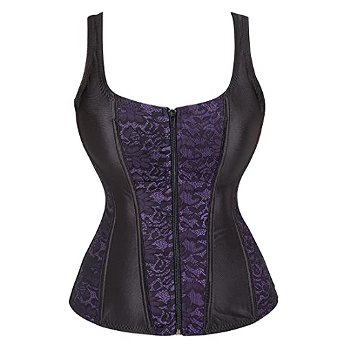 Corset With Straps Renaissance Corset Top Lace Vintage Corset Bustier Tops for Women Purple M