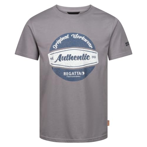 Regatta Mens Original Cotton T Shirt Camiseta, Rockgreymarl, M para Hombre