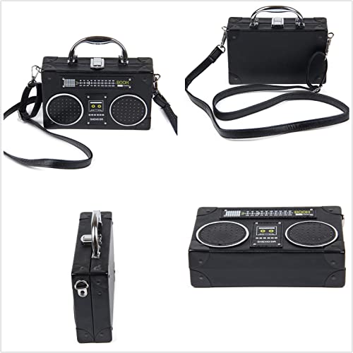 KUANG! Women Retro Radio Shaped Clutch Hundred Dollar Bill Box Shoulder Bag Elegant Evening Crossbody Handbag2